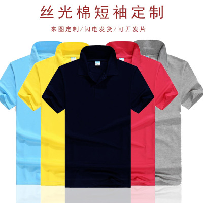 Enterprise Lapel Polo Shirt Customized Advertising Cultural Shirt Short-Sleeved T-shirt Printed Logo Group Activity Work Clothes Embroidery