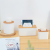 K10-7161 Bamboo Wood Primary Color round Shape Tissue Box Living Room Home Pumping Creative Storage Box Sanitary Paper Extraction Box