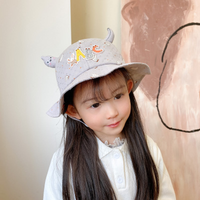 New Children's Basin Hat Fashion Cartoon Bucket Hat Spring and Autumn Thin Baby Cap Super Cute Baby Boy and Girl Sunshade Sun Protection