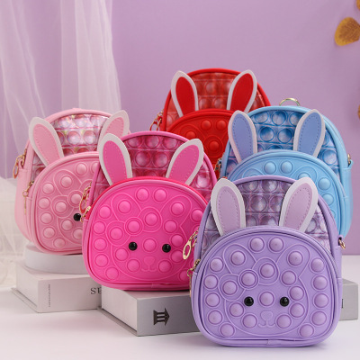 Cross-Border New Arrival Mouse Killer Pioneer Cute Rabbit Silicone Backpack Bubble Squeezing Toy Children's Puzzle Pressure Relief Backpack