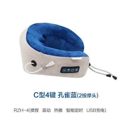 Factory Direct Supply Multifunctional C- Type Massage Pillow Household Car Electric Neck Massager Neck Massager Cross-Border Gifts