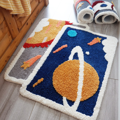 Tasha Duduo High Quality Floor Mat Universe Space Theme Cartoon Doormat D8 Fluffy Soft Grain Skin-Friendly Yarn