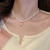 New Sterling Silver Needle French Love Tulip Earrings Affordable Luxury Style Sweet Peach Heart Short Pearl Necklace Necklace Tide