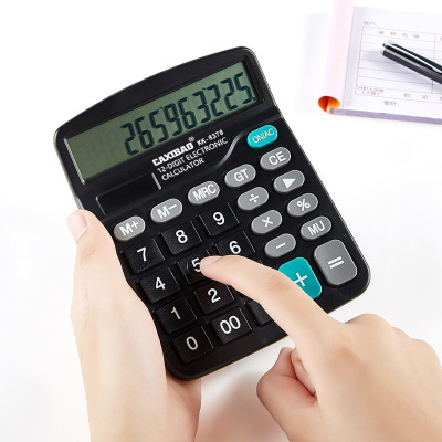 Exclusive for Cross-Border 12-Bit Large Screen Desktop Computer Blue Black Financial Office Use Calculator with Battery