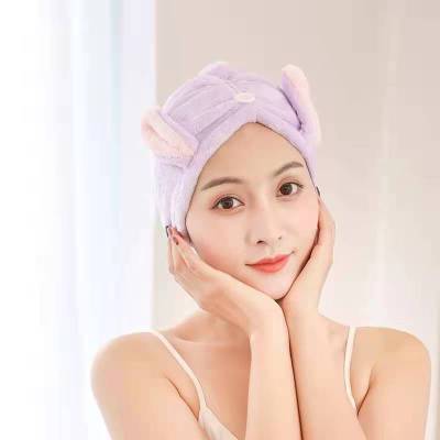 Quickly Absorb Moisture Woman Cute Fashion Hair-Drying Cap Internet Celebrity Same Style Thickened Hair Turban Baotou Shower Cap