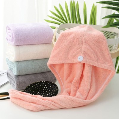Coral Fleece Single Layer Hair-Drying Cap Absorbent Quick-Drying Shower Cap Soft Adult Home Use Cute Turban Hair-Drying Towel