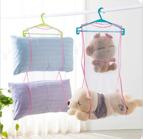 hanging drying ra pillow drying gadget windproof window drying doll pillow sun protection reinforced polyester hanging network