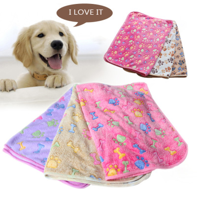 Pet Supplies Blanket Factory in Stock Kennel Mat Wholesale Dog Blanket Autumn and Winter Warm Blanket Coral Fleece