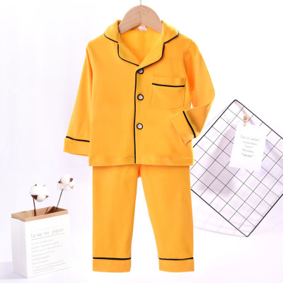 Simple Elegant 0-7 Years Old Home Wear Children's New Golden Fleece Lycra Cardigan Solid Color Baby Suit 8801j