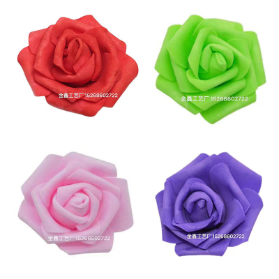 50pcs 7CM Artificial Foam Roses Flower Heads For Home Wedding Decoration Scrapbooking PE Flower DIY Kissing Balls Craft 