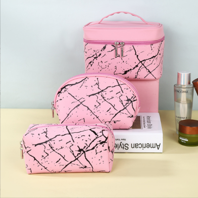 New Cosmetic Bag Wash Bag Marbling Cosmetic Bag Bathroom Bag Briefcase Cosmetic Storage Bag Pu