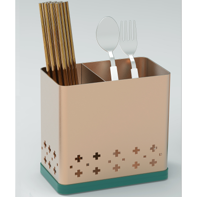 Aluminum Alloy Chopsticks Holder round and Square Kitchen Chopstick and Spoon Knife and Fork Tableware Storage Cage Wet and Dry Storage Rack