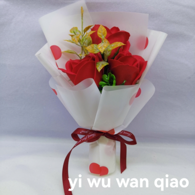 Qixi South American Valentine's Day Simulation Bar Soap Bath Handmade Soap Bouquet Decoration Craft Gift Rose Gift Box