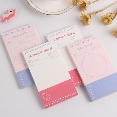 Korean Simple Notepad Portable Tearable Notebook Daily Message Notepad Notebook 2 Options