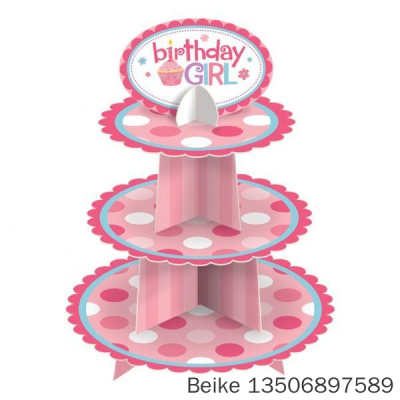 Happy Birthday Three-Layer Cake Stand Paper Cake Rack Cake Table