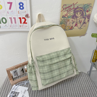 Junior High School Girl School Bag  Large Capacity Schoolbag Lightweight Sports Style Casual Nylon Backpack