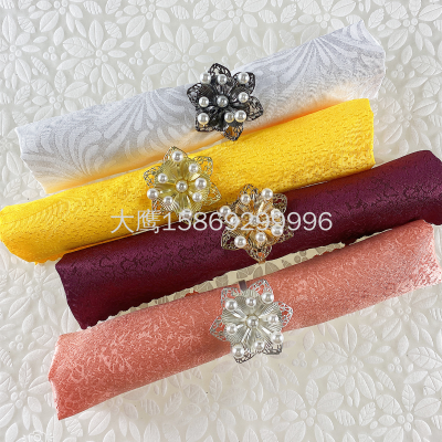 New Napkin Ring Hotel Wedding Theme Dining-Table Decoration Napkin Ring Wrought Iron Napkin Ring Metal Button Jewelry Ring