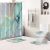 Amazon Hot Sale Marble Waterproof Printing Shower Curtain Absorbent Non-Slip Toilet Three-Piece Bathroom Combination Four-Piece Set