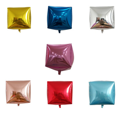 New 22-Inch Three-Dimensional Square Ball Aluminum Balloon Hanging Birthday Gathering Party Decorative Shopping Mall Activity Layout