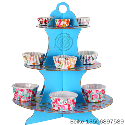 Solid Color Three-Layer Cake Stand Paper Cake Rack Cake Table