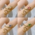 European and American Micro-Inlaid Color Square Geometric Open Ring Design Sense Internet Celebrity Fashion Ring Niche Temperament Bracelet