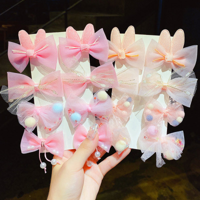 Children's Mesh Super Fairy Bow Barrettes Girl's Hairpin Hair Accessories New Clip Cute Baby Girl Princess Headdress