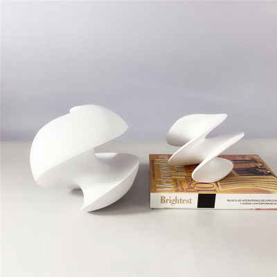 Modern Simple White Special-Shaped Rotating Twisted Gyro Decoration and Ornament Model Room Sales Office Study Soft Decoration