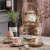 Cross-Border European-Style Ceramic Coffee Set Set Afternoon Tea Set Scented Tea Cup Electroplating Coffee Set 13-Piece Gift Set