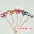 Factory Direct Cake Decorative Planting Flags Mirror Bright Pu Material Stars Heart Dessert Table Bamboo Stick Inserts 50 Pieces