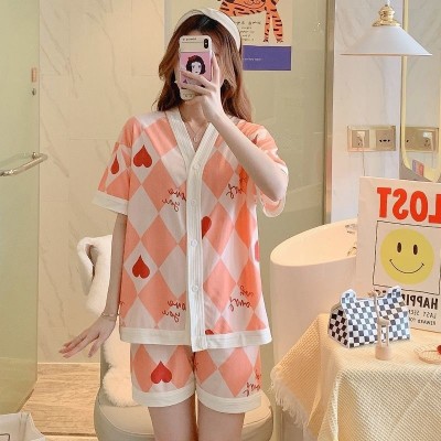 Pajamas Women's Summer Artificial Cotton Student Short-Sleeved Shorts Cute Girl Spring and Autumn Thin Home Wear 2022 New