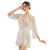 Three-Piece Lace Sexy Pajamas European and American Adult Sexy Lingerie See-through Dress Foreign Trade Seduction Net Slip Nightdress