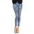 Foreign Trade Faux Pocket Printed Imitation Denim Leggings Women's Tight Stretch Seamless One-Piece Cropped Pants K902