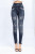 Cross-Border Hot Wish Hot Sale New Foreign Trade Imitation Denim Leggings Butterfly Print Hip Lifting Super Elastic Cropped Pants