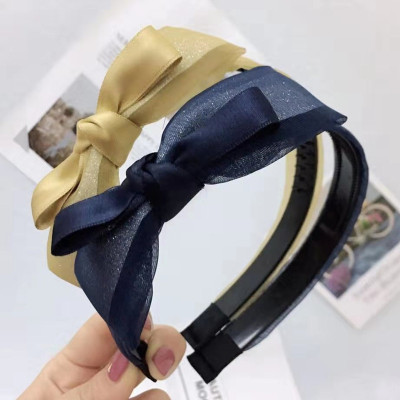 New Korean Mesh Lace Sequined Headband Multilayer Bow Korean Style Headband Hair Accessories Headdress for Women Wholesale