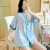 Cross-Border 2022 New Pajamas Women's Ice Silk Cardigan Suit Short-Sleeved Shorts Large Size Amazon Foreign Trade Home Wear