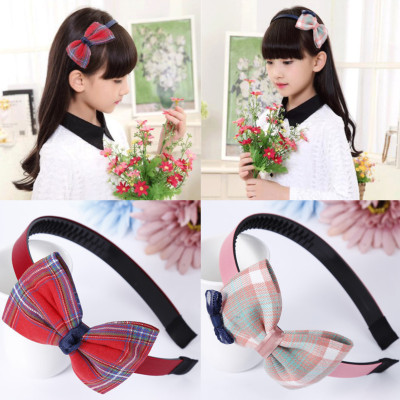 Korean Girls Bow Headband Student Cloth Headband Korean Children Hair Accessories Headwear With Teeth Non-Slip Hairpin