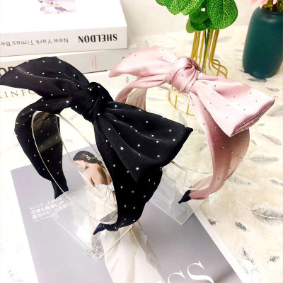 Korean Style Bow Fabric Wide Brim Anti-Slip Face Wash Hair Bands Ins Fairy Style Hair Accessories Women's Outdoor All-Matching Hair Band Hair Fixer