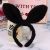 Lambswool Rabbit Ears Hair Hoop Oversized Bow Plush Cute Versatile Headband Factory Direct Sales