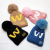 Children's All-Match Letters Knitted Hat Fleece-Lined Thickened Baby Warm Hat Male and Female Baby Crimped Pullover Wool Hat