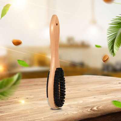 Factory Supply Beech Pig Bristle 2-in-1 Clothes Brush Cleaning Brush Household Clothes Brush Coat and Cap Brush