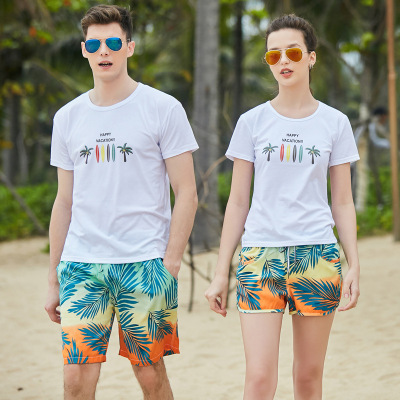 Factory Wholesale Couple Beach Pants Men's Loose Design Beach Water Park Swimming Trunks Seaside Surfing Quick-Drying Women's Shorts