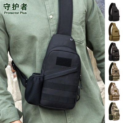 X222-potential USB Chest Bag Cycling Bag Camouflage Outdoor Sports Small Chest Pannier Bag Crossbody Outdoor Tactics Chest Bag