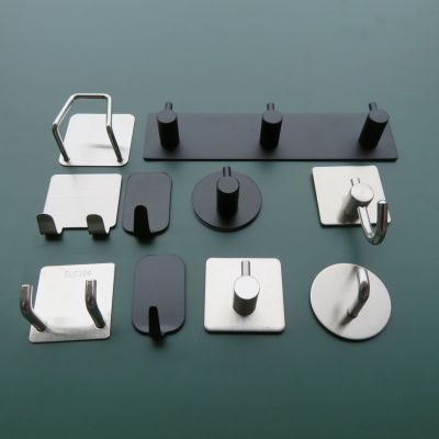 304 Stainless Steel Hook Wall High-Grade Craft Hook Strong Traceless Stickers Punch-Free High Quality Stainless Steel Sticky Hook
