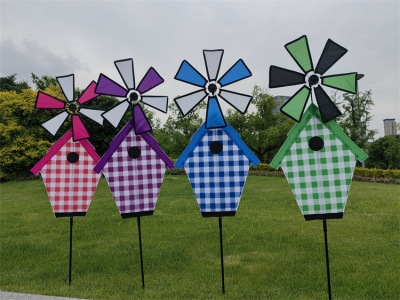 New Factory Direct Sales House Modeling Craft Windmill Cloth Decorations Windmill Children Pinwheel