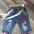 Children's clothing crawler children's denim pants strap fashion all-match Western style trendy child customizable