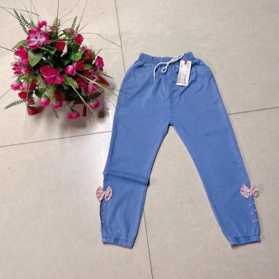 Girls' pants summer thin new western style medium and big children Ice Silk jeans children anti-mosquito pants