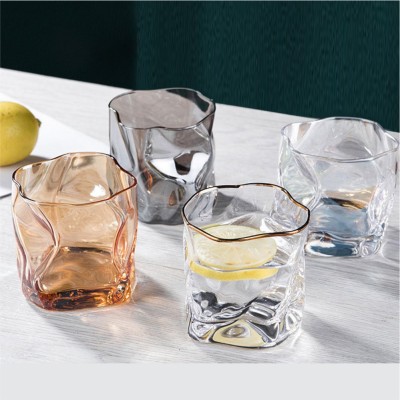 Internet Celebrity Special-Shaped Crystal Glass Household Beverage Coffee Factory Delivery Twisted Drinking Glass