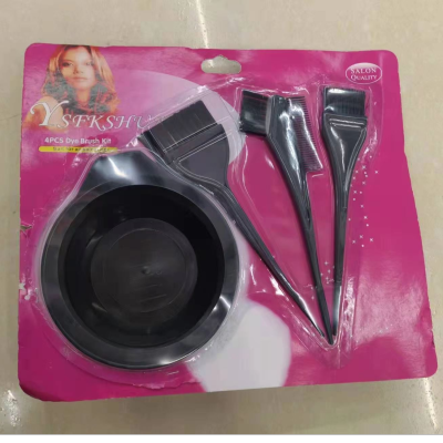 Hair Dyeing Four-Piece Set Hair Dyeing Tools Hair Dyeing Comb Hair Coloring Brush Hair Dyeing Bowl Hair Color Suit