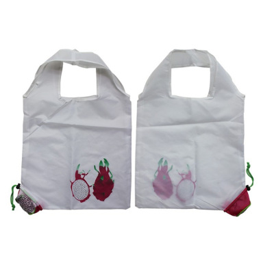 Pitaya Folded Bag in Stock Wholesale Fruit Green Shopping Bag Polyester Pouch Factory Direct Sales Wholesale