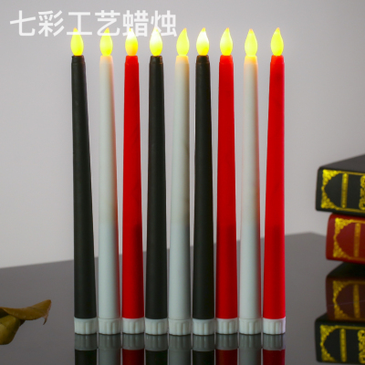 10 Key Remote Control Long Brush Holder LED Electronic Candle Light European Home Wedding Christmas Decorative Candlestick Led Pole Candle